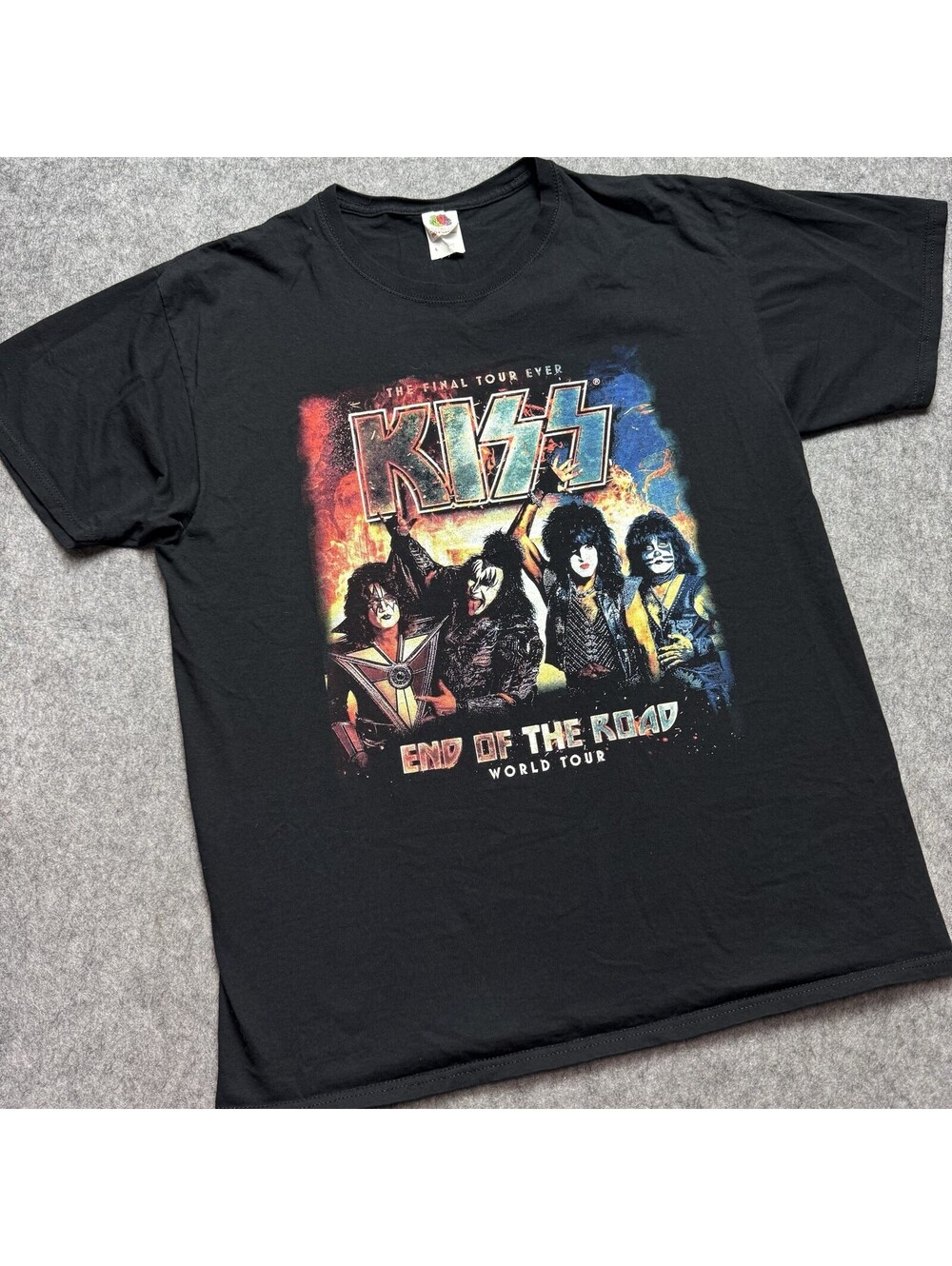 Vintage KISS Shirt Mens L Black End Of The Road World Tour Concert Tee FOL Tag